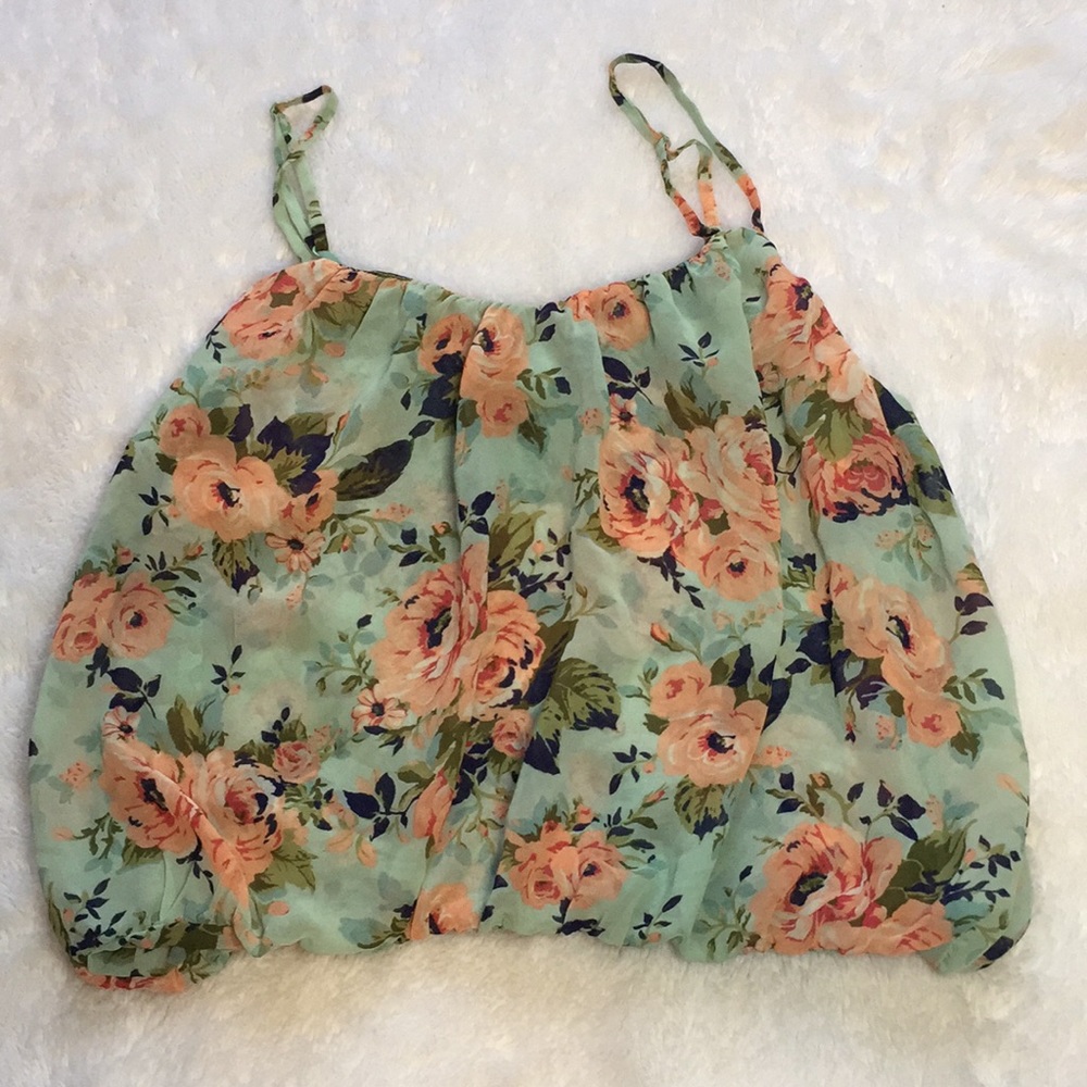 Cropped Floral Tank Top